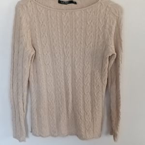 Lauren Ralph Lauren Knit Sweater Tan Size Medium